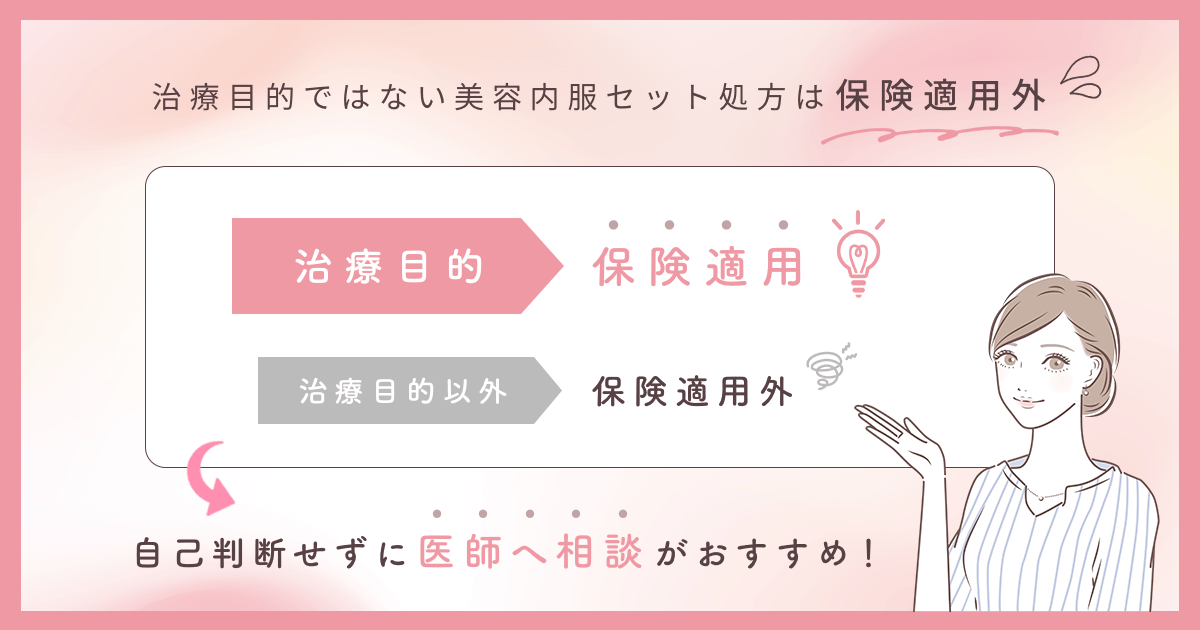 治療目的ではない美容内服セット処方は保険適用外
