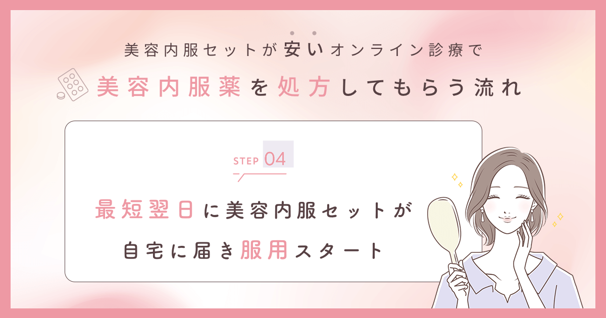最短翌日には美容内服セットが自宅に届く